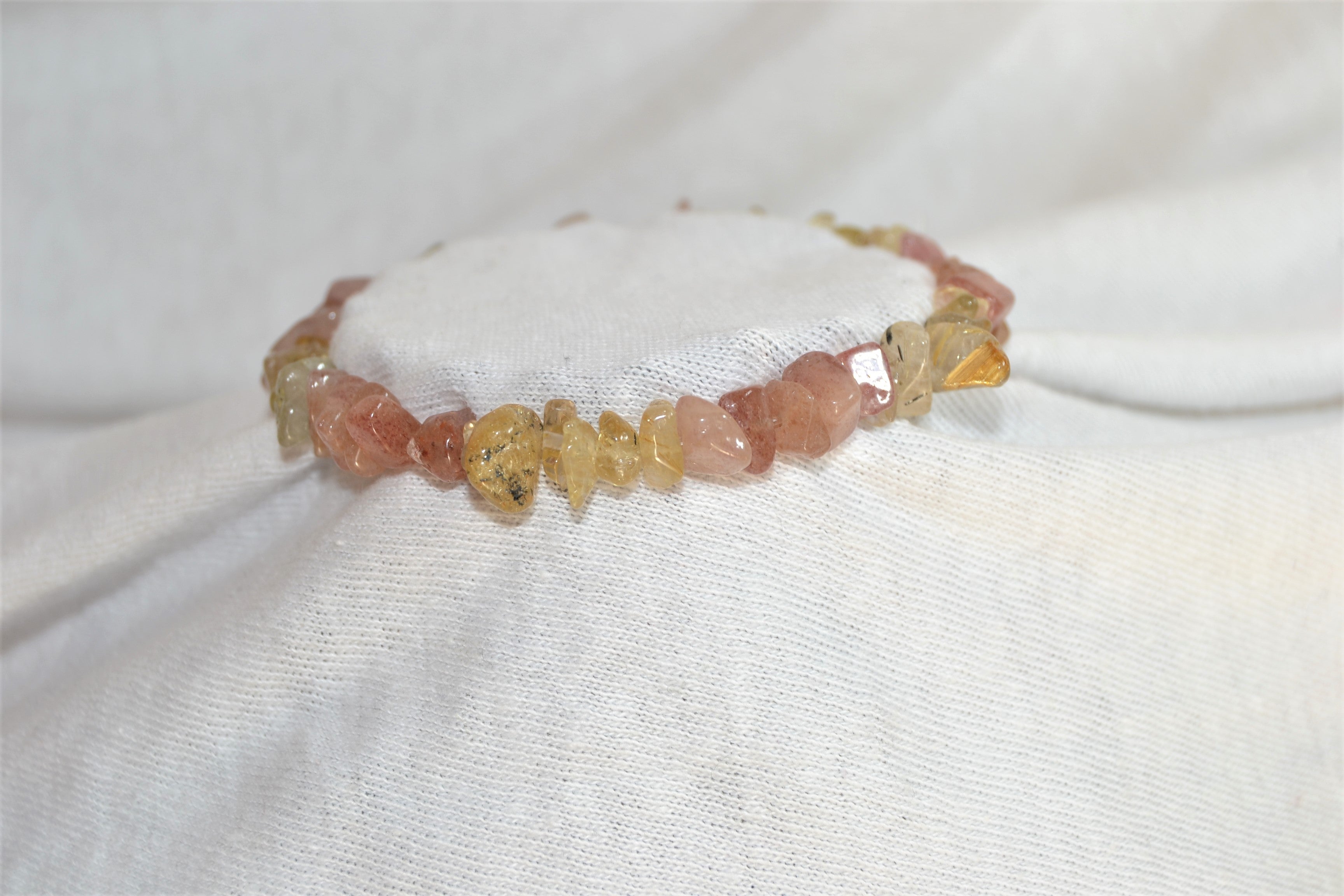 Bracelet baroque avec Quartz Fraise